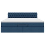 VidaXL Cadre de lit ottoman avec matelas bleu 180x200 cm tissu