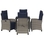 vidaXL Ensemble de salle à manger pour jardin 5 Pièces Gris polyrotin