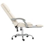 Fauteuil de massage inclinable de bureau informatique étude similicuir crème 02_0025402