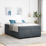vidaXL Cadre de lit avec matelas Gris foncé 140 x 200 cm tissu