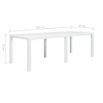 vidaXL Table de jardin Blanc 220x90x72 cm Plastique Aspect de rotin