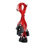 Suspension araignée cable rouge pour 7 ampoules