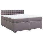 vidaXL Sommier à lattes de lit avec matelas Gris 200x200 cm Similicuir