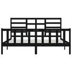 vidaXL Cadre de lit sans matelas noir 200x200 cm bois massif de pin