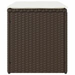 vidaXL Tabourets jardin avec coussins lot de 2 marron résine tressée