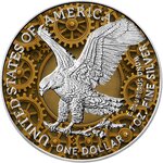 Pièce de monnaie en Argent 1 Dollar g 31.1 (1 oz) Millésime 2025 STEAMPUNK LIBERTY