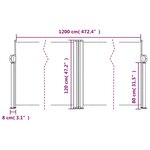 vidaXL Auvent latéral rétractable beige 120x1200 cm