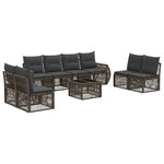 vidaXL Ensemble de canapé de jardin 9 Pièces Gris et Gris foncé polyrotin