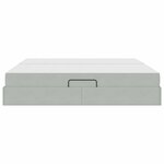vidaXL Lit avec rangement et matelas Gris clair 200 x 200 cm Velours