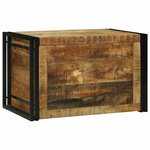 vidaXL Boîte de rangement 80 x 50 x 50 cm Bois de mangue brut