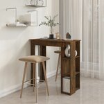 vidaXL Table de bar avec étagère chêne fumé bois d'ingénierie