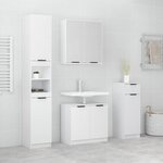 vidaXL Meubles de salle de bain 4 Pièces Blanc Bois d'ingénierie