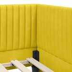 vidaXL Cadre de lit d'angle Jaune 90 cm x 200 cm tissu