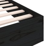 vidaXL Cadre de lit sans matelas noir bois massif 120x190 cm