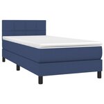 vidaXL Sommier à lattes de lit avec matelas Bleu 100x200 cm Tissu