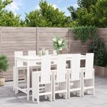 vidaXL Ensemble de bar de jardin 9 Pièces blanc bois de pin massif