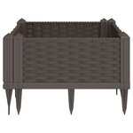 vidaXL Jardinière avec piquets marron 42 5x42 5x28 5 cm PP