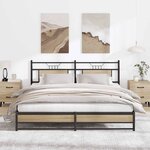 vidaXL Cadre de lit en métal sans matelas chêne sonoma 180x200 cm