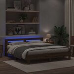 vidaXL Cadre de lit chêne artisanal 200 x 200 cm Bois d'ingénierie