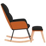 vidaXL Chaise à bascule avec repose-pied Noir Tissu