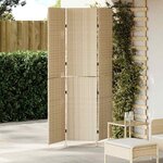 vidaXL Paravent Pliant Manuel Beige 147 x 180 cm polyrotin