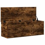 vidaXL Boîte de rangement chêne fumé 102x35x35 cm bois d'ingénierie