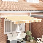 vidaXL Auvent Rétractable Jaune et blanc 250x200 cm tissu