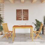 vidaXL Table à manger de jardin 110x110x75 cm bois d'acacia massif