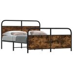 vidaXL Cadre de lit en métal sans matelas chêne fumé 193x203 cm