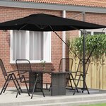 vidaXL Parasol Roma Noir 286 x 285 x 265 cm Polyester  Aluminium