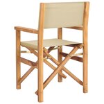 vidaXL Chaise de directeur Marron et beige Bois de teck massif