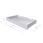 Tiroir de lit 80 x 200 avec sommier BUDDY - bleu clair