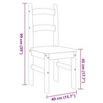 vidaXL Chaises à manger lot de 2 gris 40x46x99 cm bois massif de pin