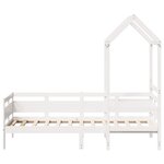 vidaXL Lit de jour avec toit sans matelas blanc 90x200 cm bois massif