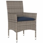 vidaXL Chaises de jardin avec coussins lot de 2 gris résine tressée