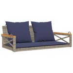 vidaXL Balancelle avec coussins gris 109x62x40 cm résine tressée