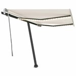 vidaXL Auvent manuel rétractable avec LED 350x250 cm Crème