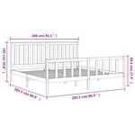 vidaXL Cadre de lit sans matelas gris 200x200 cm bois massif de pin