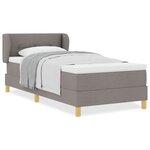 vidaXL Lit Box Spring avec Matelas en Taupe  90x200 cm  Tissu
