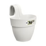 Pot de fleurs balcon extérieur 24 x 20 5 x hauteur 26 5 cm - Blanc soie