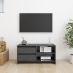 vidaXL Meuble TV Gris 80x31x39 cm Bois de pin massif