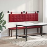 vidaXL Tête de lit suspendue Avec lumière LED Bordeaux Simili cuir