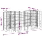 vidaXL Lit surélevé à gabion Fer galvanisé 120x50x50 cm