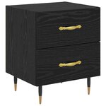 vidaXL Cabinet de chevet avec tiroir Chêne noir 40 x 35 x 47.5 cm