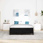 vidaXL Lit à ressorts avec matelas Noir 160 x 220 cm tissu