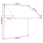 vidaXL Auvent rétractable manuel Marron 200 cm