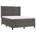 vidaXL Sommier à lattes de lit matelas et LED Gris foncé 140x200 cm