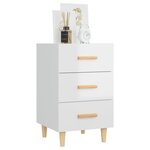 Vidaxl table de chevet blanc brillant 40x40x66 cm bois d'ingénierie