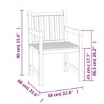 vidaXL Ensemble à manger de jardin 5Pièces Bois de teck massif