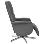 vidaXL Fauteuil inclinable de massage et repose-pieds gris foncé tissu